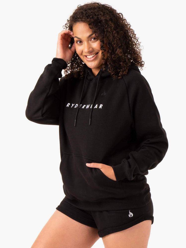 Ryderwear Women Hoodie Off Duty Fleece Women's Hoodie Black | CA2480WY