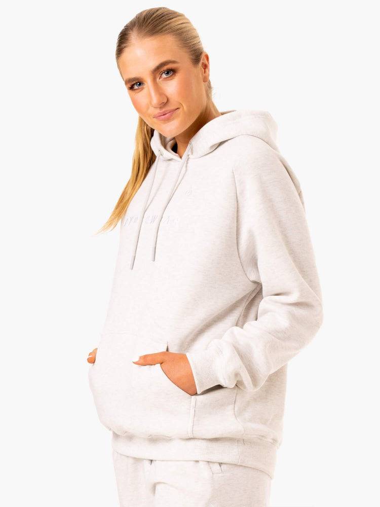 Ryderwear Women Hoodie Off Duty Fleece Women's Hoodie Snow Grey Marl | CA2492HK