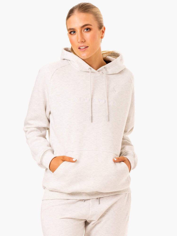 Ryderwear Women Hoodie Off Duty Fleece Women\'s Hoodie Snow Grey Marl | CA2492HK