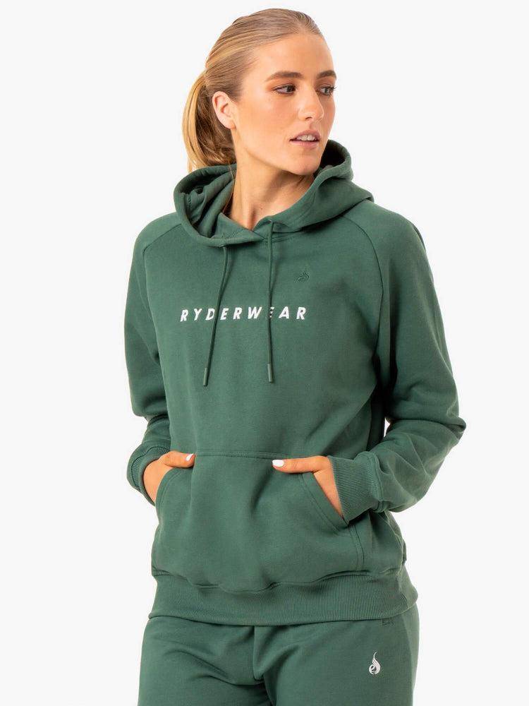 Ryderwear Women Hoodie Off Duty Fleece Women's Hoodie Green | CA2495DN