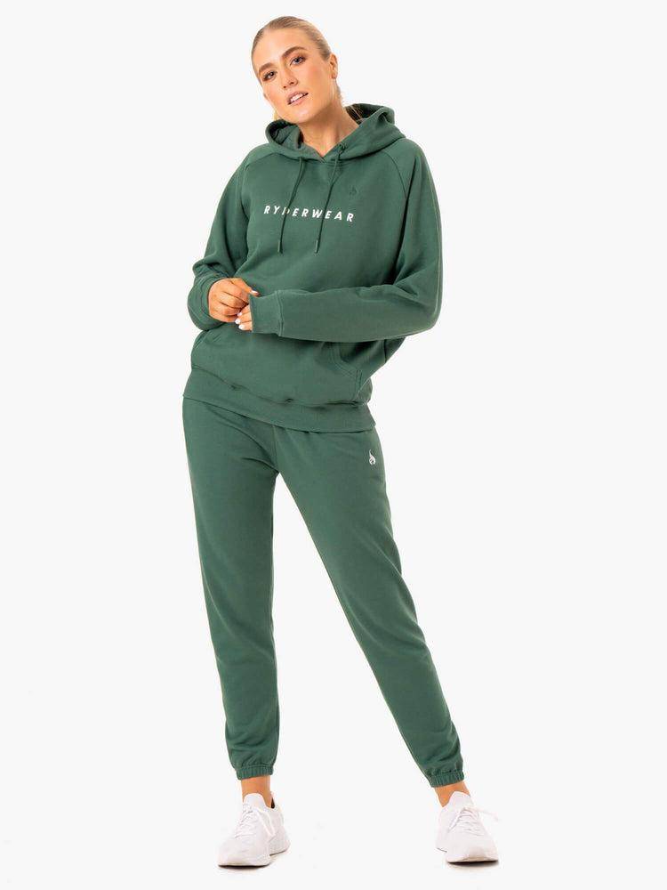 Ryderwear Women Hoodie Off Duty Fleece Women's Hoodie Green | CA2495DN