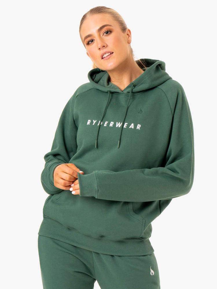 Ryderwear Women Hoodie Off Duty Fleece Women\'s Hoodie Green | CA2495DN