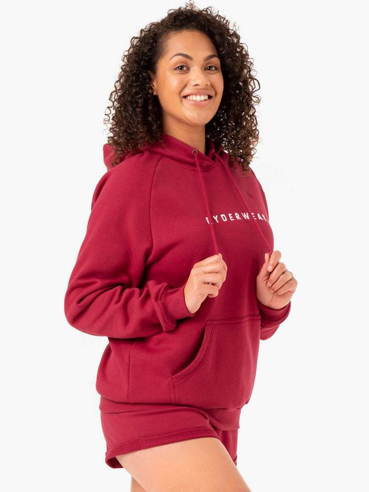 Ryderwear Women Hoodie Off Duty Fleece Women's Hoodie Burgundy | CA2496SO