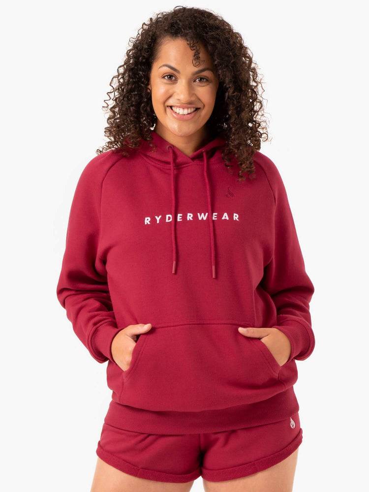 Ryderwear Women Hoodie Off Duty Fleece Women\'s Hoodie Burgundy | CA2496SO