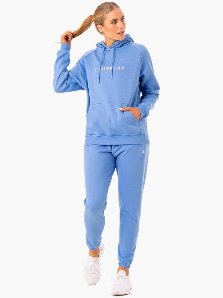 Ryderwear Women Hoodie Off Duty Fleece Women's Hoodie Sky Blue | CA2497AP