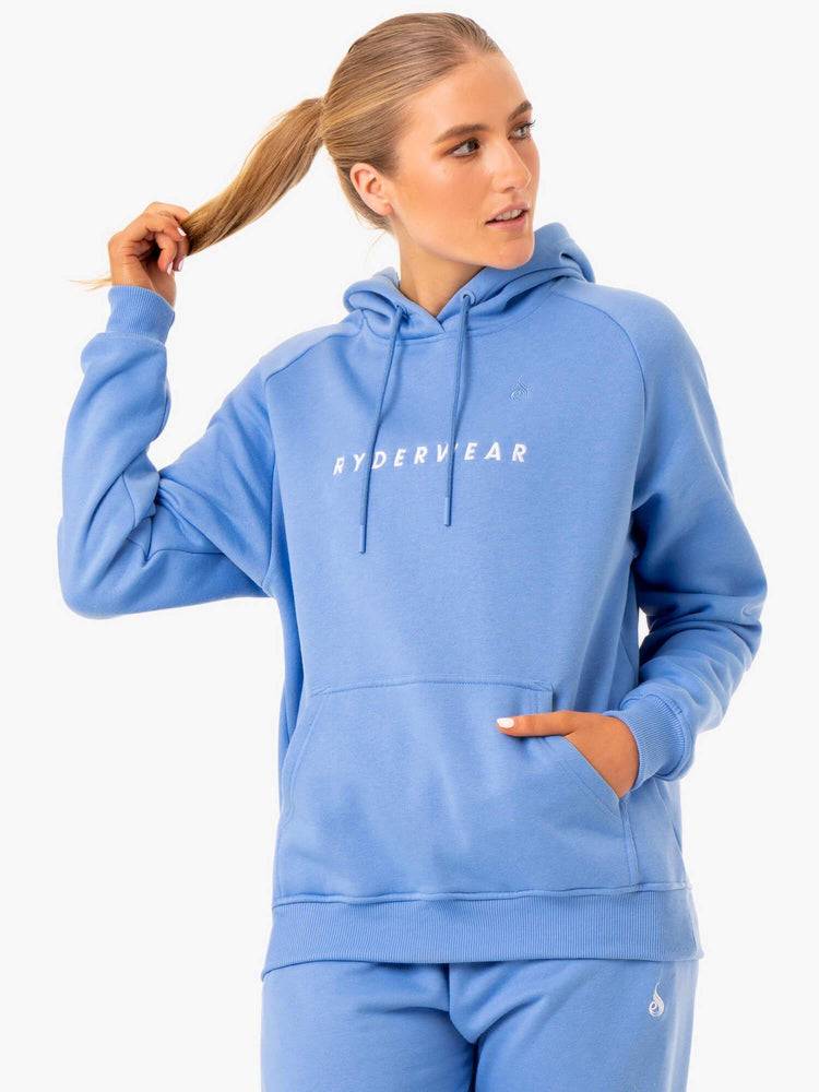 Ryderwear Women Hoodie Off Duty Fleece Women\'s Hoodie Sky Blue | CA2497AP