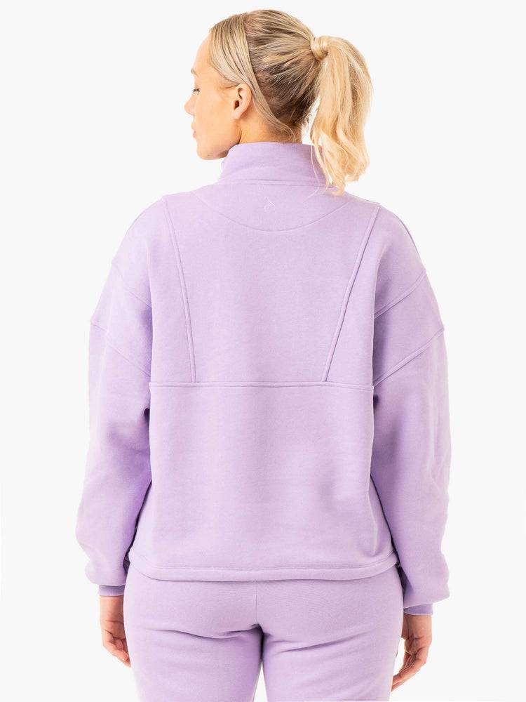 Ryderwear Women Hoodie Sideline Half Zip Jumper Women's Hoodie Lilac | CA2451TV