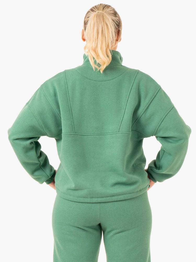 Ryderwear Women Hoodie Sideline Half Zip Jumper Women's Hoodie Forest Green | CA2452RW