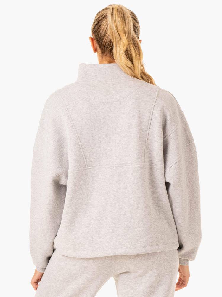 Ryderwear Women Hoodie Sideline Half Zip Jumper Women's Hoodie Grey Marl | CA2469DN