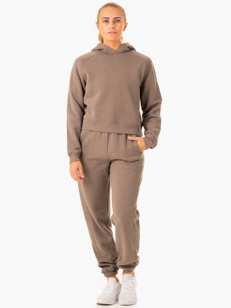 Ryderwear Women Hoodie Sideline Women's Hoodie Taupe | CA2455QZ