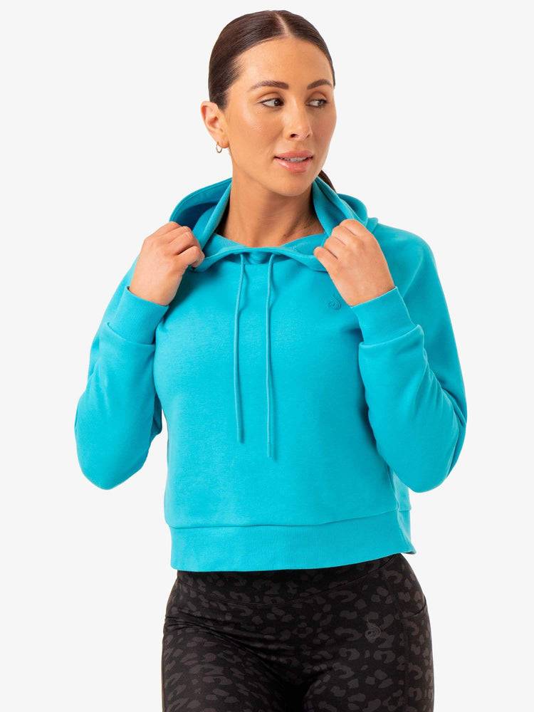 Ryderwear Women Hoodie Ultra Pullover Women's Hoodie Aqua | CA2477TV