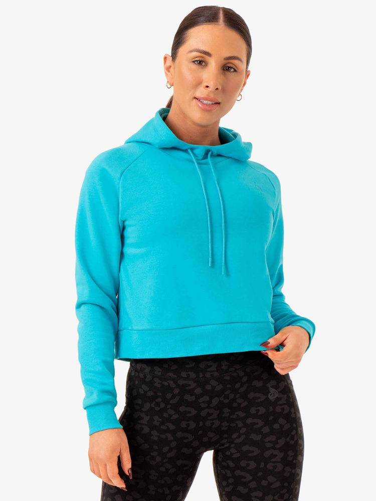 Ryderwear Women Hoodie Ultra Pullover Women's Hoodie Aqua | CA2477TV