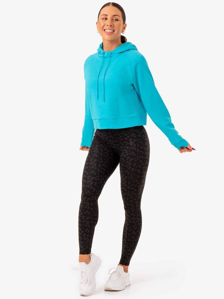 Ryderwear Women Hoodie Ultra Pullover Women's Hoodie Aqua | CA2477TV