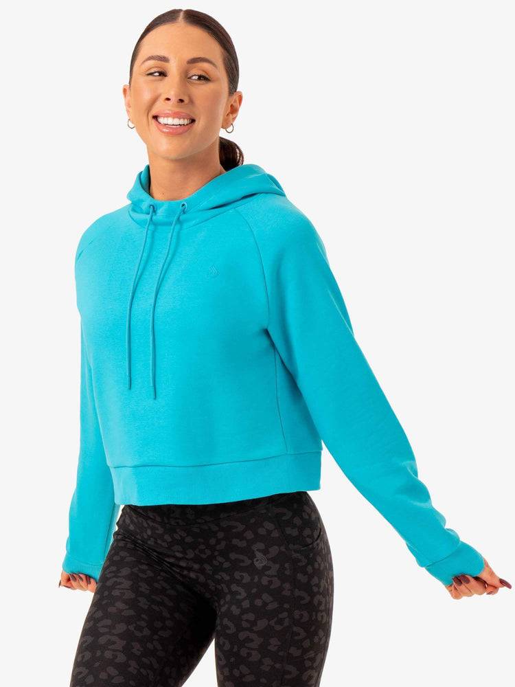 Ryderwear Women Hoodie Ultra Pullover Women\'s Hoodie Aqua | CA2477TV