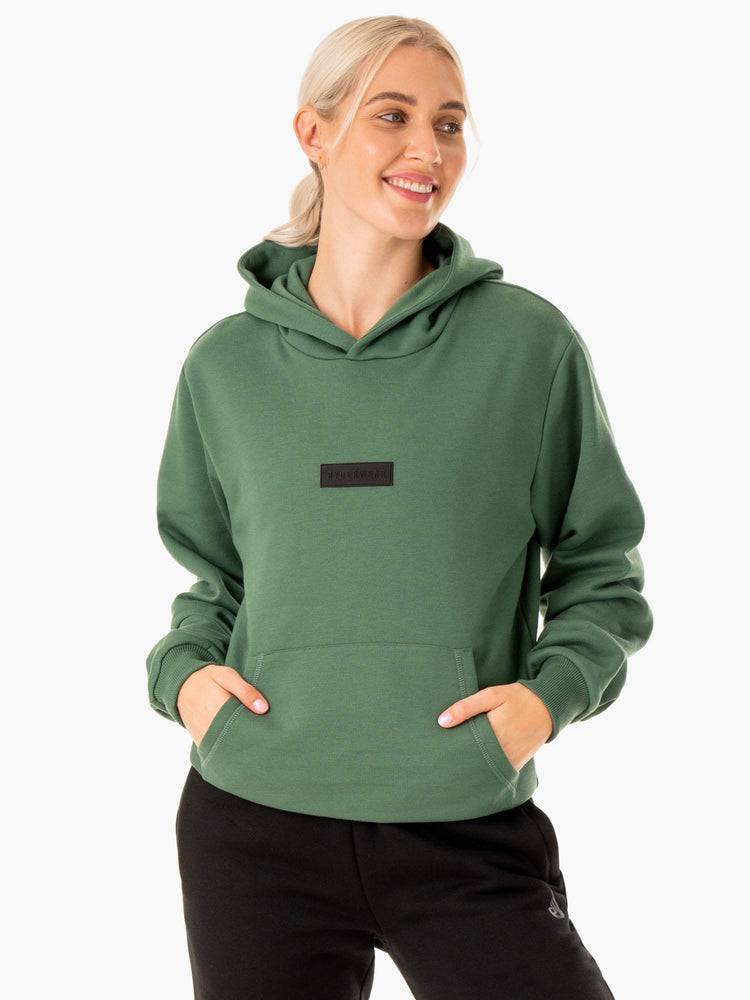 Ryderwear Women Hoodie Unisex Pullover Women's Hoodie Forest Green | CA2490KI