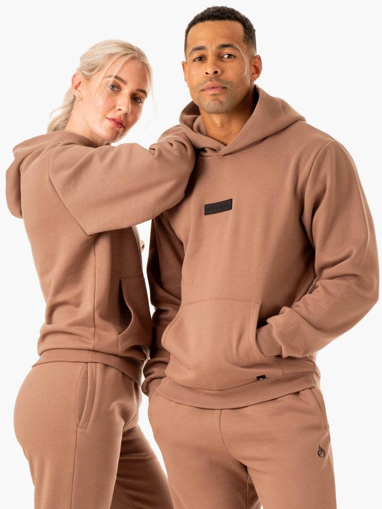 Ryderwear Women Hoodie Unisex Pullover Women's Hoodie Mocha | CA2498PQ