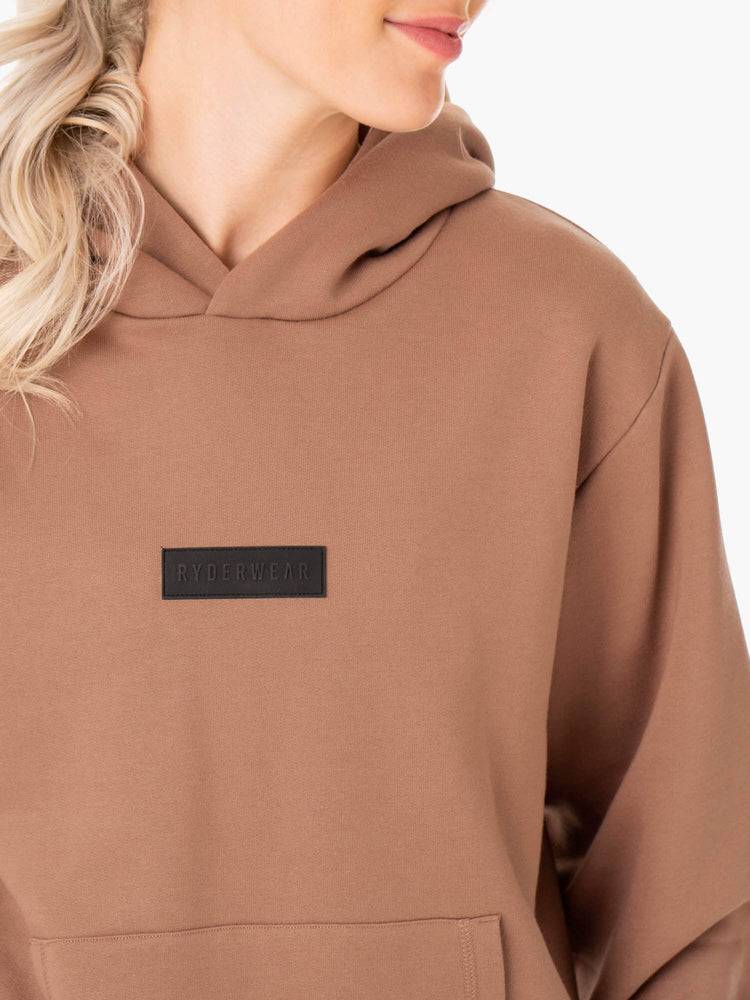 Ryderwear Women Hoodie Unisex Pullover Women's Hoodie Mocha | CA2498PQ