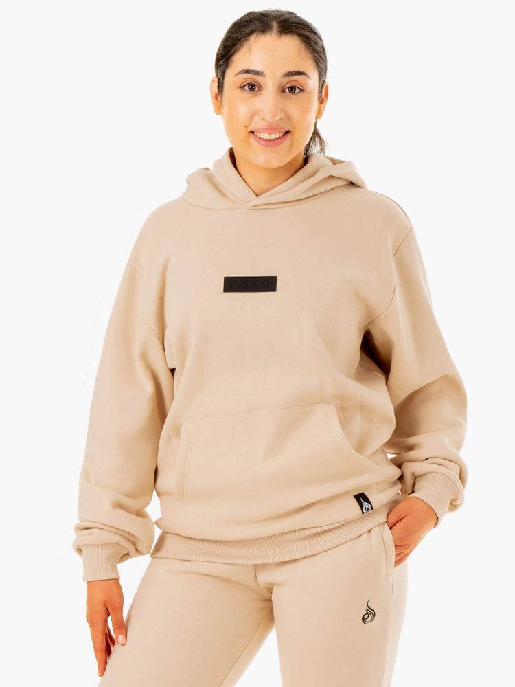 Ryderwear Women Hoodie Unisex Pullover Women's Hoodie Sand | CA2499OR