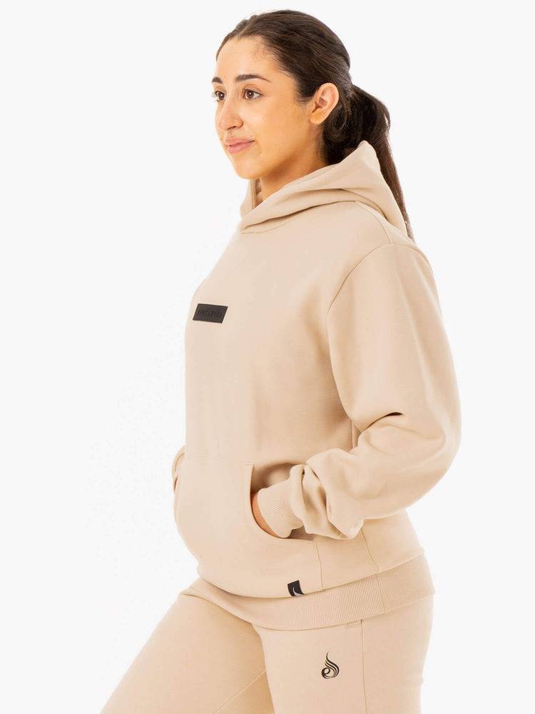 Ryderwear Women Hoodie Unisex Pullover Women's Hoodie Sand | CA2499OR