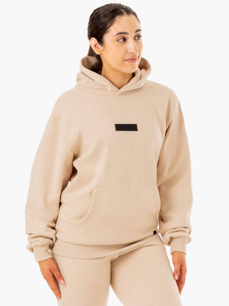 Ryderwear Women Hoodie Unisex Pullover Women's Hoodie Sand | CA2499OR