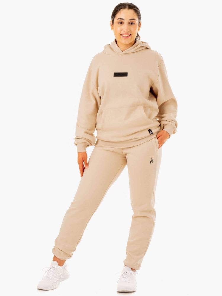 Ryderwear Women Hoodie Unisex Pullover Women's Hoodie Sand | CA2499OR