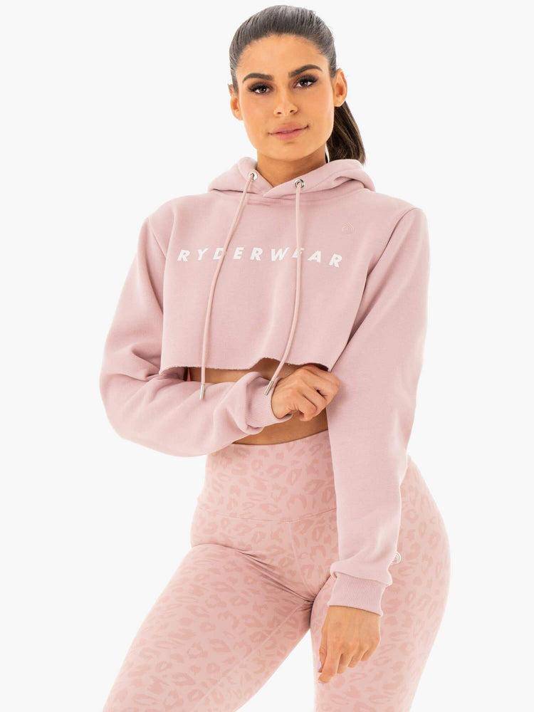 Ryderwear Women Hoodie Wild Cropped Fleece Women\'s Hoodie Blush | CA2483NB