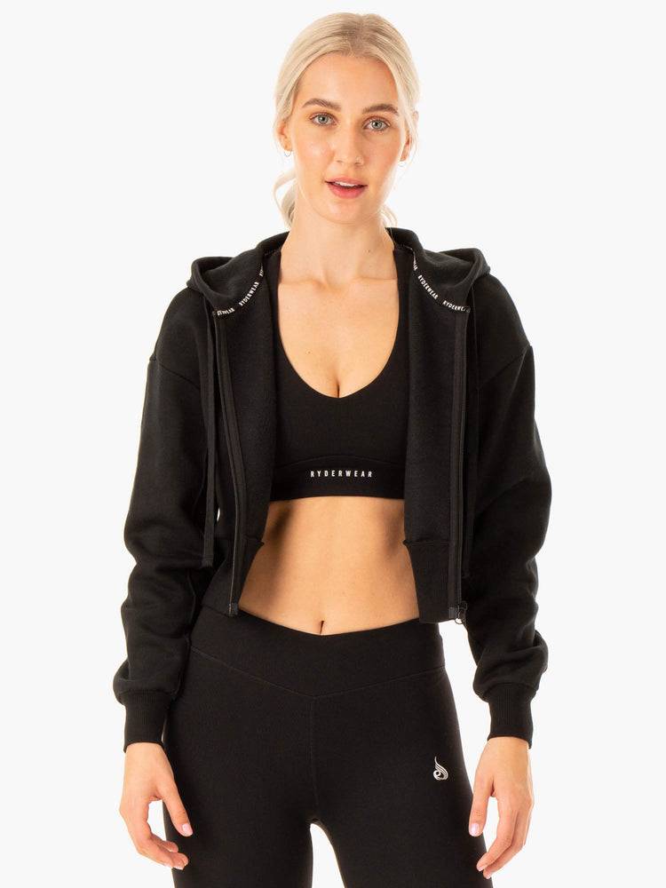 Ryderwear Women Jackets Revival Zip Up Women's Jackets Black | CA2440HK