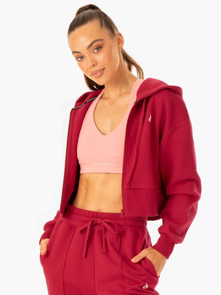 Ryderwear Women Jackets Revival Zip Up Women's Jackets Red | CA2445AP