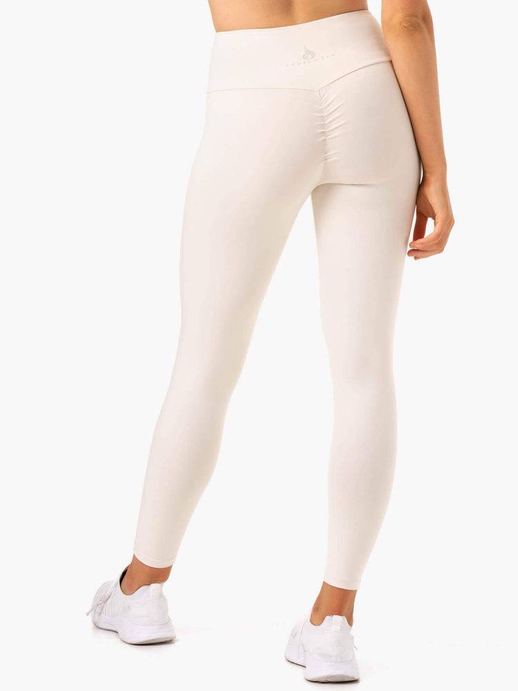 Ryderwear Women Leggings Adapt High Waisted Scrunch Women's Leggings Ivory | CA2300GL