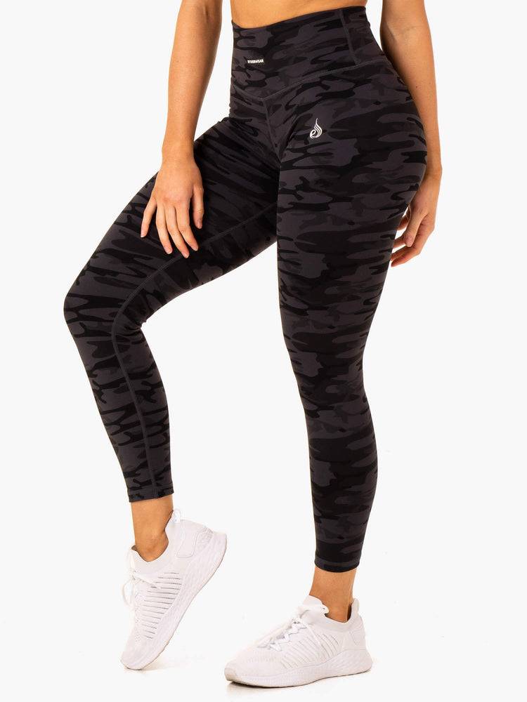 Ryderwear Women Leggings Base Full Length Women's Leggings Black Camo | CA2269PQ