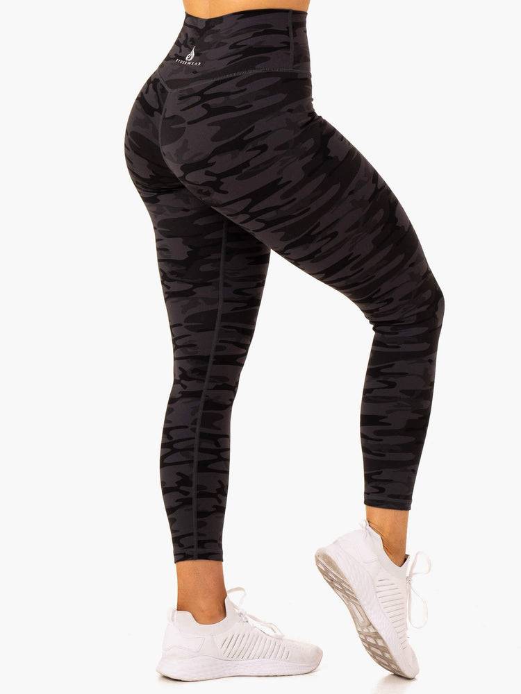 Ryderwear Women Leggings Base Full Length Women's Leggings Black Camo | CA2269PQ