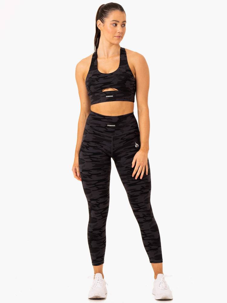 Ryderwear Women Leggings Base Full Length Women's Leggings Black Camo | CA2269PQ