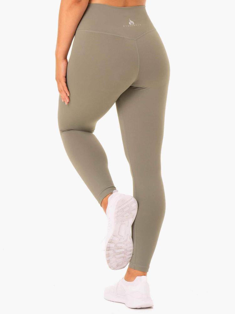 Ryderwear Women Leggings Base Full Length High Waisted Women's Leggings Khaki | CA2275HK