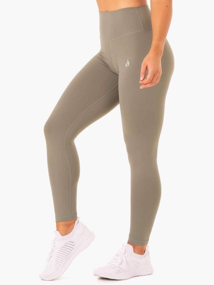 Ryderwear Women Leggings Base Full Length High Waisted Women's Leggings Khaki | CA2275HK