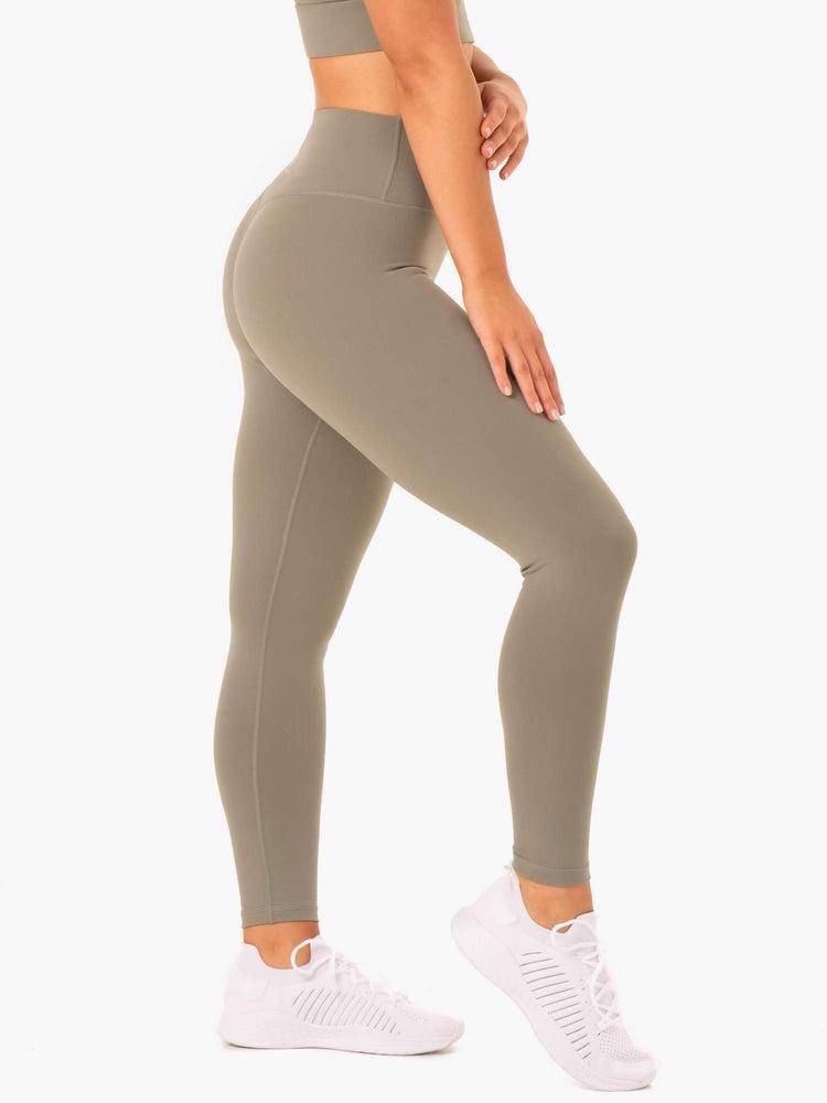 Ryderwear Women Leggings Base Full Length High Waisted Women's Leggings Khaki | CA2275HK