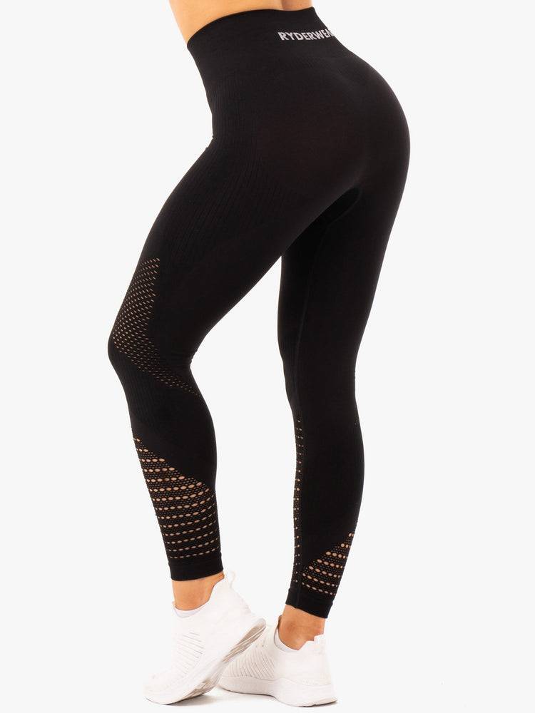 Ryderwear Women Leggings Electra Seamless Women's Leggings Black | CA2421OR