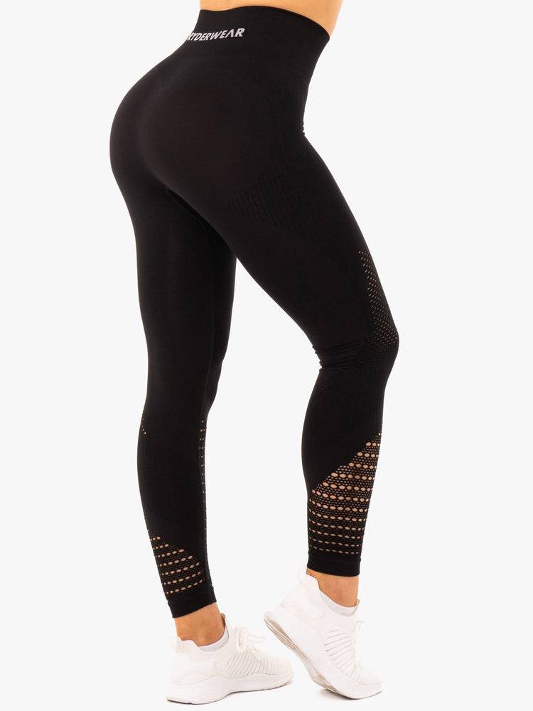 Ryderwear Women Leggings Electra Seamless Women's Leggings Black | CA2421OR