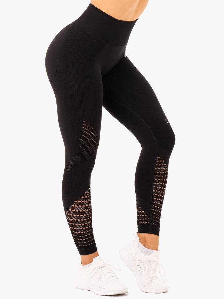 Ryderwear Women Leggings Electra Seamless Women's Leggings Black | CA2421OR