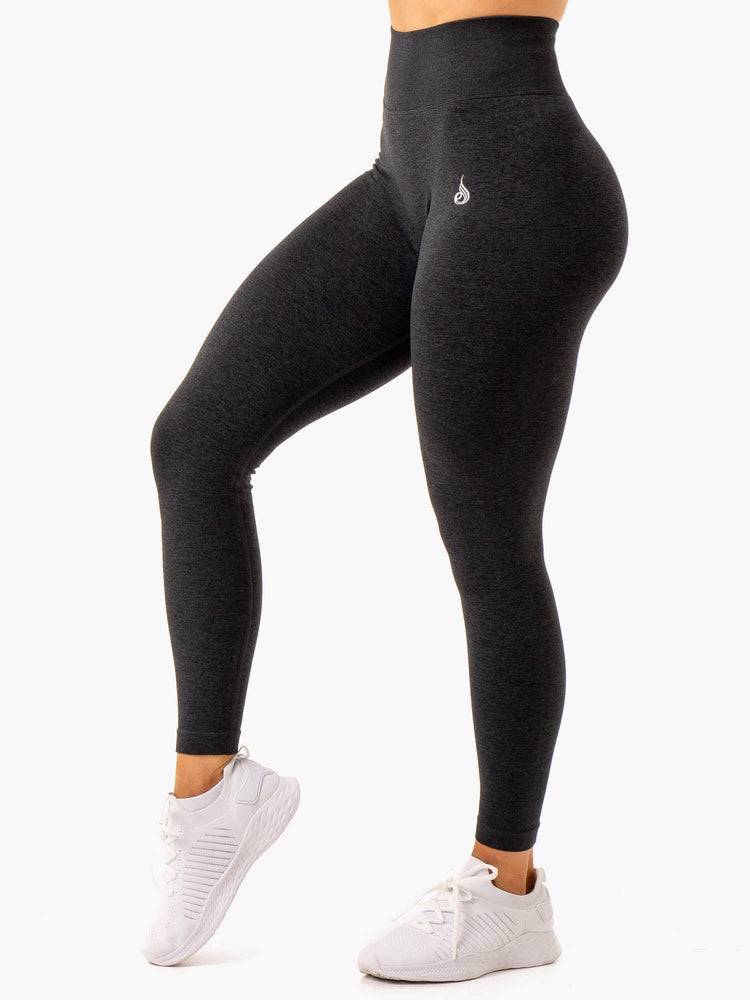 Ryderwear Women Leggings Essential Seamless Women's Leggings Black Marl | CA2381VD