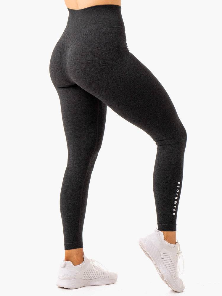 Ryderwear Women Leggings Essential Seamless Women\'s Leggings Black Marl | CA2381VD