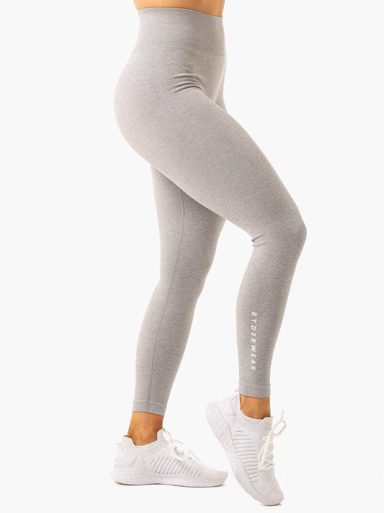 Ryderwear Women Leggings Essential Seamless Women's Leggings Light Grey Marl | CA2383XF