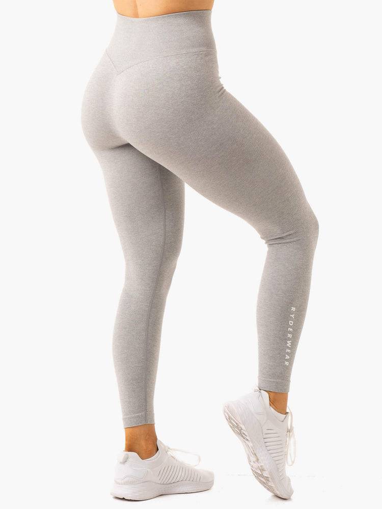 Ryderwear Women Leggings Essential Seamless Women's Leggings Light Grey Marl | CA2383XF