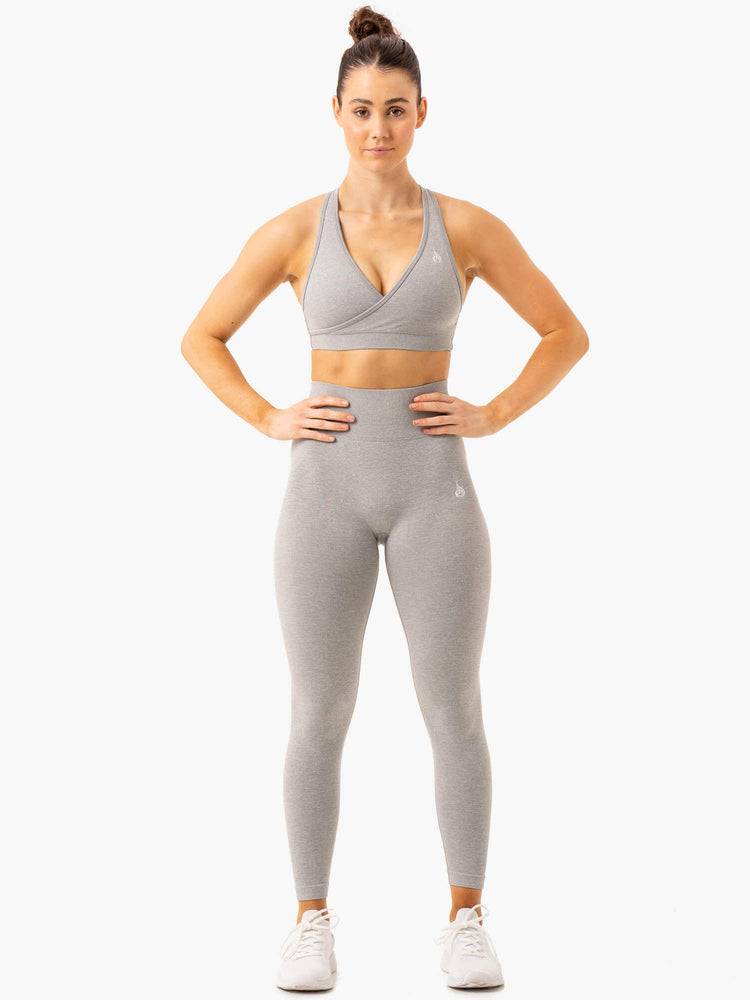 Ryderwear Women Leggings Essential Seamless Women's Leggings Light Grey Marl | CA2383XF