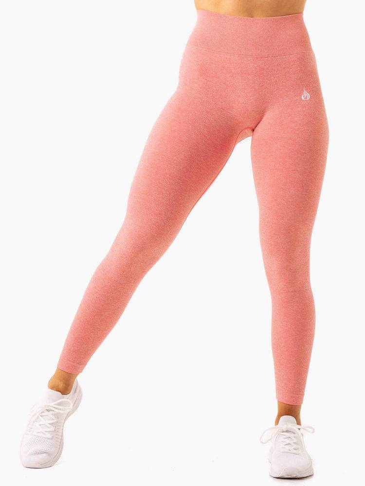 Ryderwear Women Leggings Essential Seamless Women's Leggings Pink Marl | CA2384ZG