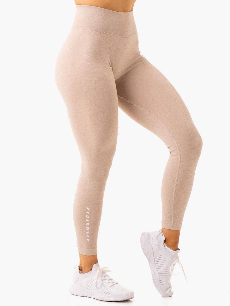 Ryderwear Women Leggings Essential Seamless Women's Leggings Sand Marl | CA2386KI