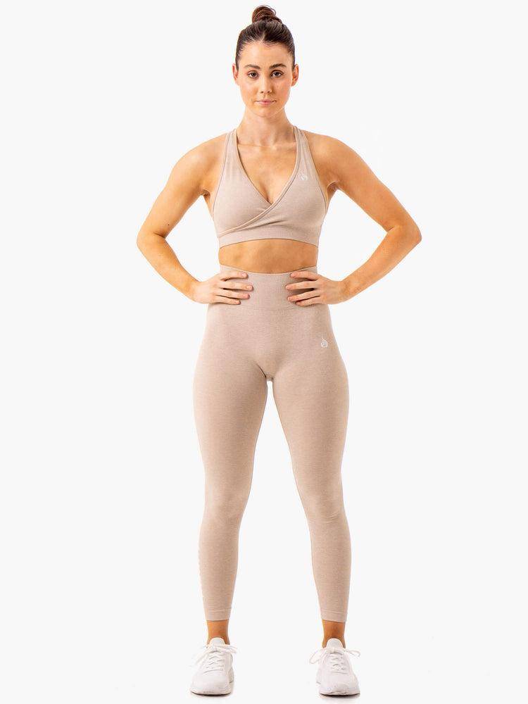 Ryderwear Women Leggings Essential Seamless Women's Leggings Sand Marl | CA2386KI