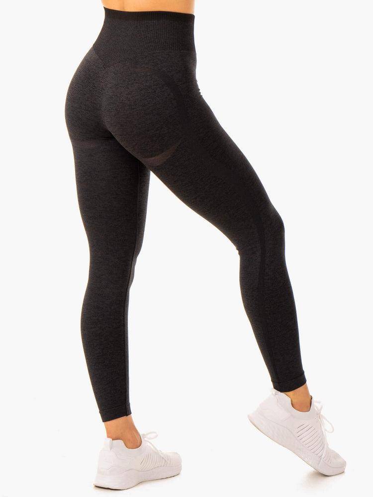 Ryderwear Women Leggings Excel Seamless High Waisted Women\'s Leggings Black Marl | CA2256VD