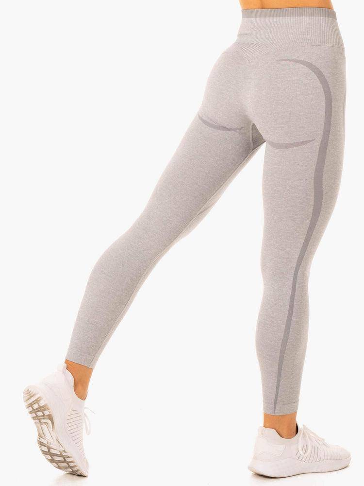 Ryderwear Women Leggings Excel Seamless High Waisted Women\'s Leggings Grey Marl | CA2328BC