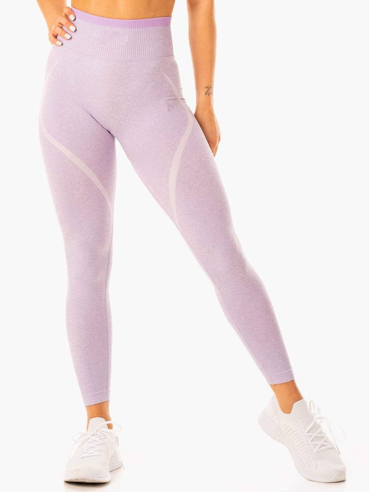 Ryderwear Women Leggings Excel Seamless High Waisted Women's Leggings Lavender Marl | CA2331XF