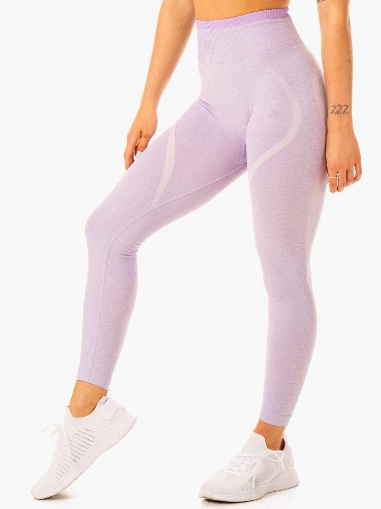 Ryderwear Women Leggings Excel Seamless High Waisted Women's Leggings Lavender Marl | CA2331XF